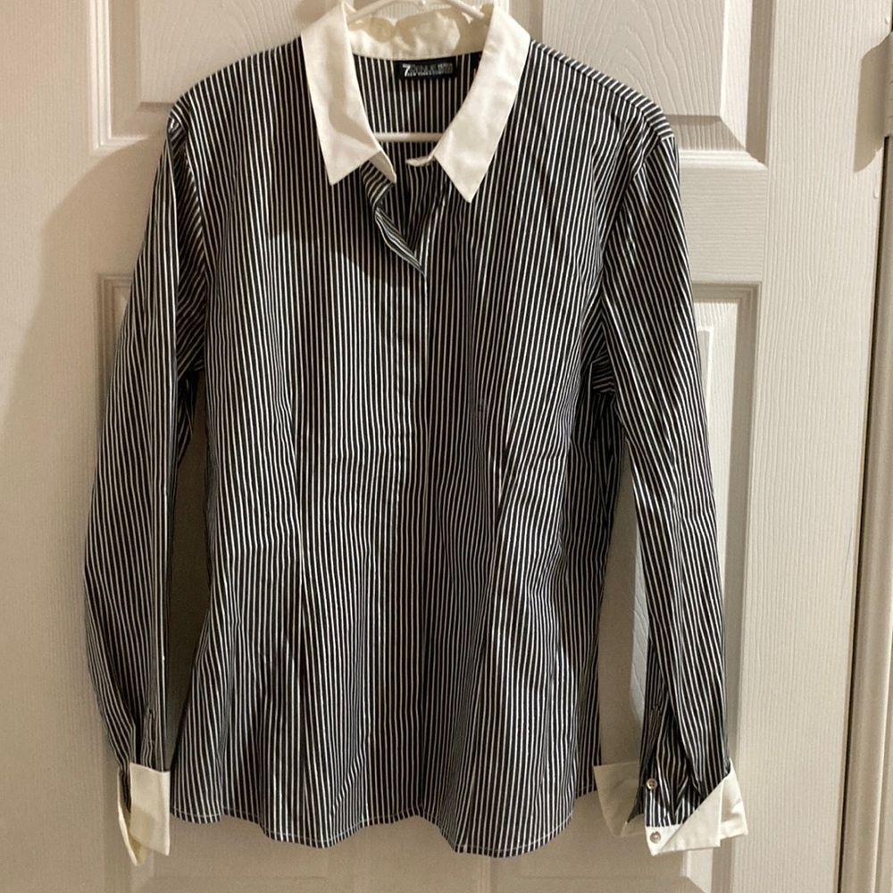 NEW with tags! NY&C Grey striped blouse
